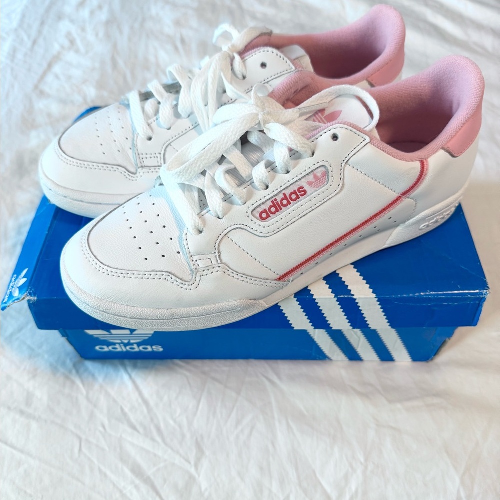 Adidas Continental 80 White and Pink Shoes